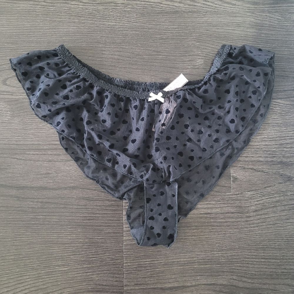 Victoria's Secret Black Sheer Panties Medium Bridal Whimsigoth
